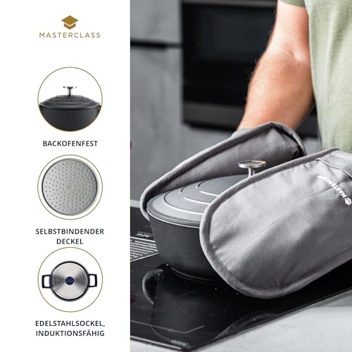 MasterClass Aluminiumguss-Auflaufform, schwarz, 16 cm, 1,4 Liter, Geschenkbox – Ansicht 5