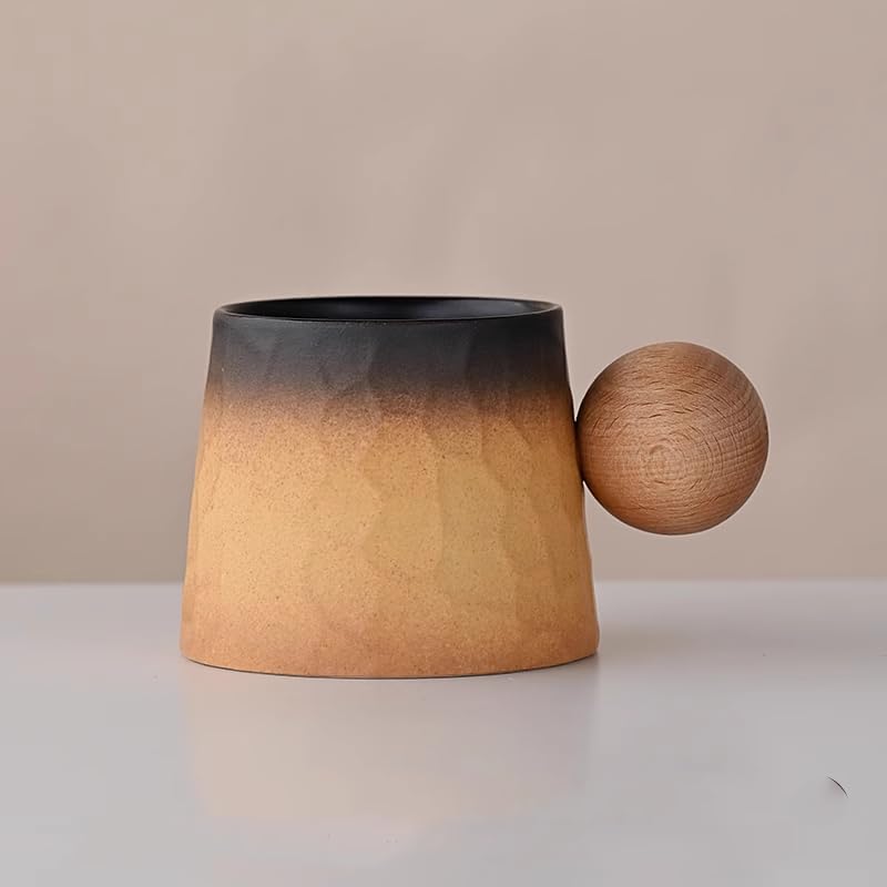 Japanese Coffee Cup Set with Saucer Retro Ceramic Mug-Pink1