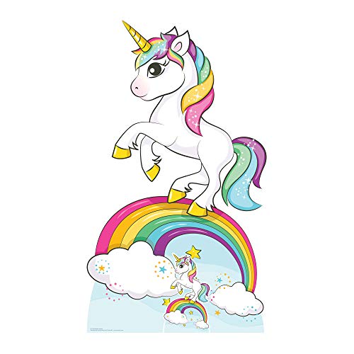 Décoration anniversaire licorne arc-en-ciel 163 cm pour habiller un espace vide facilement