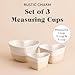 Mason Cash Rustic Charm Multi-Measure Cups Set of 3 Stoneware Measuring Cups with Debossed Heart Motif, Design for Easy Storage, 1 Cup, 1/2 Cup & 1/4 Cup, Elegant Matt & Gloss Finish