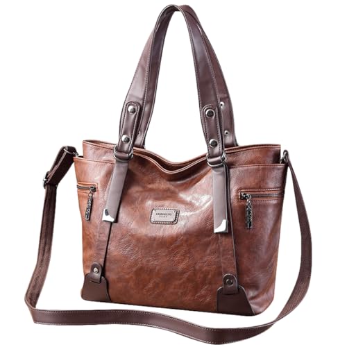 Sac à main pour femme en cuir végétalien à compartiments zippés