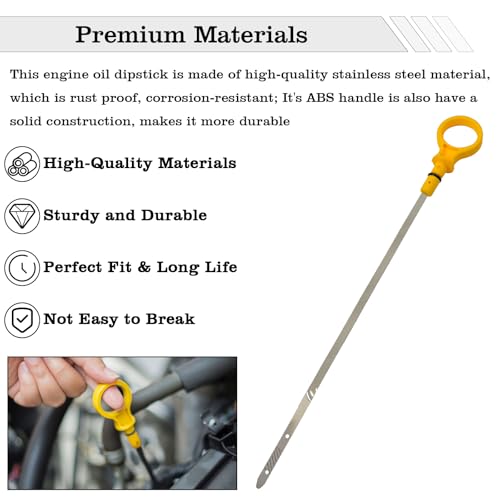 Image of CJ5Z-6750-A Engine Oil Dipstick Indicator, Compatible with Ford Edge Escape Explorer Focus Fusion Taurus, Lincoln Continental MKC MKT MKX MKZ, 2.0L Fluid Indicator Oil Stick