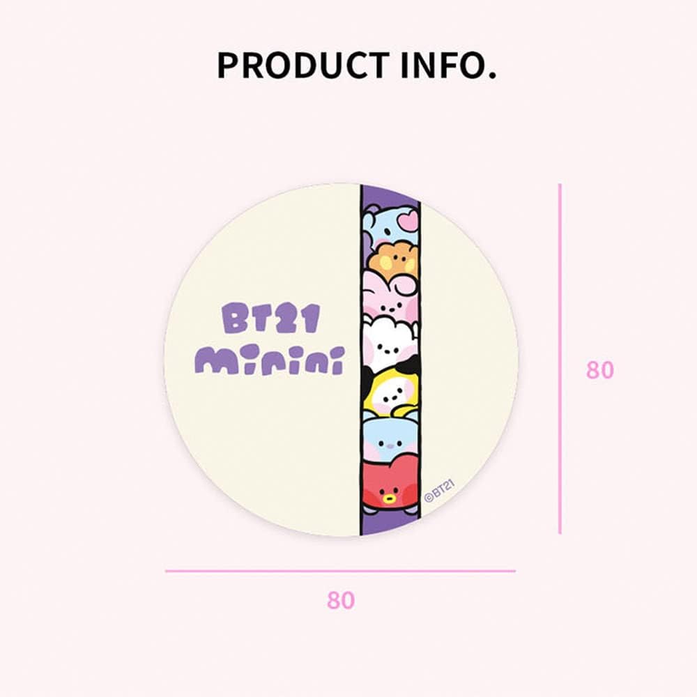 BT21 Original Product Minini Multipurpose Adhesive Gel Pad, Removal of Household Dust, Attachment of Vehicle Supplies, Attachment of Desk Supplies (TATA)