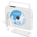 SHIWAKOTO CD Player with Handle, Support Bluetooth, FM Radio, USB Playback, AUX, Vertical Australia Audio Player with Dust Cover, Portable CD Music Player for Home