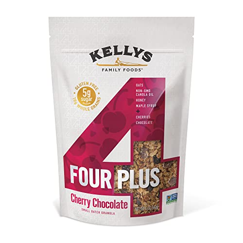 Kellys Four Plus Granola Cereal | Cherry Chocolate Healthy Granola for Yogurt | Hand Made Snacks for...
