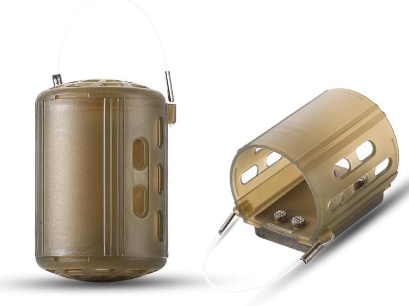 5pcs Bait Cage with Sinker Fishing Feeder Basket Fishing Cage Nesting Device Accessories