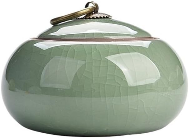 Tea Container Ceramic Sealed Tea Canister With Lid Countertop Storage Container For Sugar, Coffee(Green)