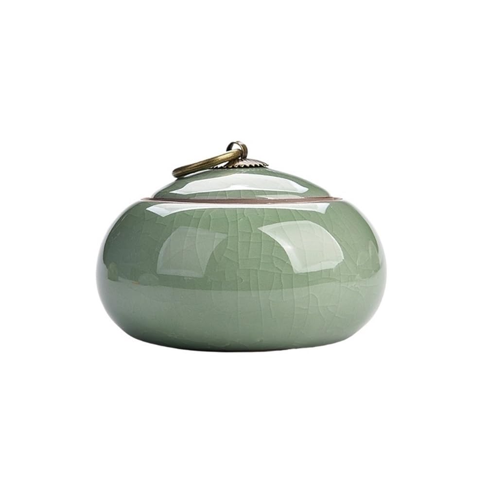 CHENGAIJIAN Tea Canister Ceramic Sealed Tea Canister With Lid Countertop Storage Container For Sugar, Coffee(Green)