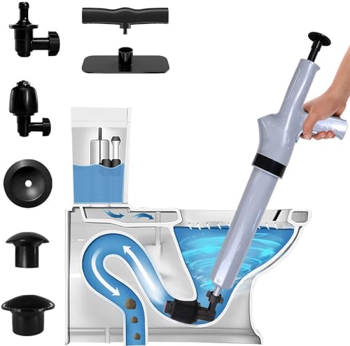 Air Plunger Drain Clog Remover, Toilet Plunger | High-Pressure Air Toilet Plunger & Drain Unclogger | Drain Cleaner & Hair Clog Remover Air Blaster, Drain Cleaner Tool - Abs, Steel