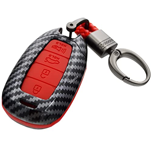 Coque clé carbone Hyundai Kona Elantra Grandeur protection télécommande 2018