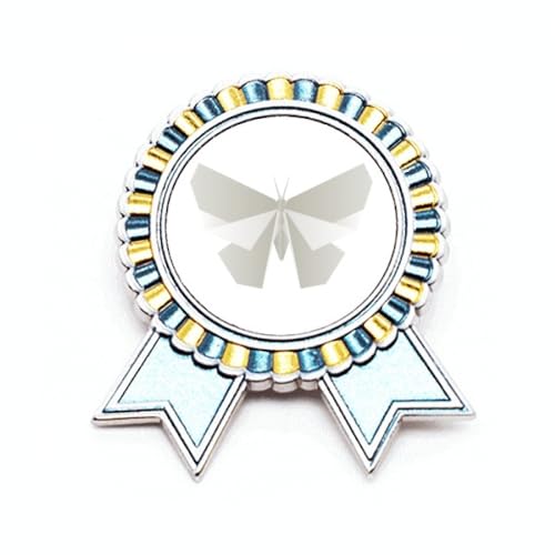 Broche origami blanche en métal à offrir comme une médaille de prix unique