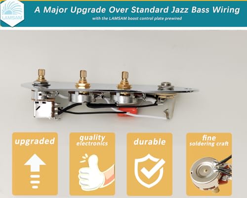 Plaque de contrôle des basses jazz nickel JB01-YT - 3
