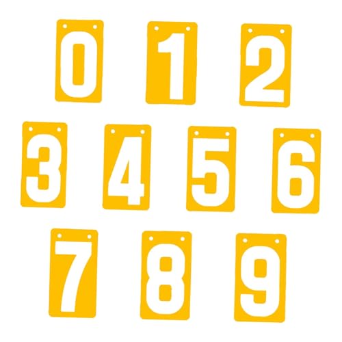 Yiju Score Keeper Flip Number Cards Numbers 0-9,Lightweight,Scoreboard for Sports,Score Flipper for Football Badminton Baseball, Yellow
