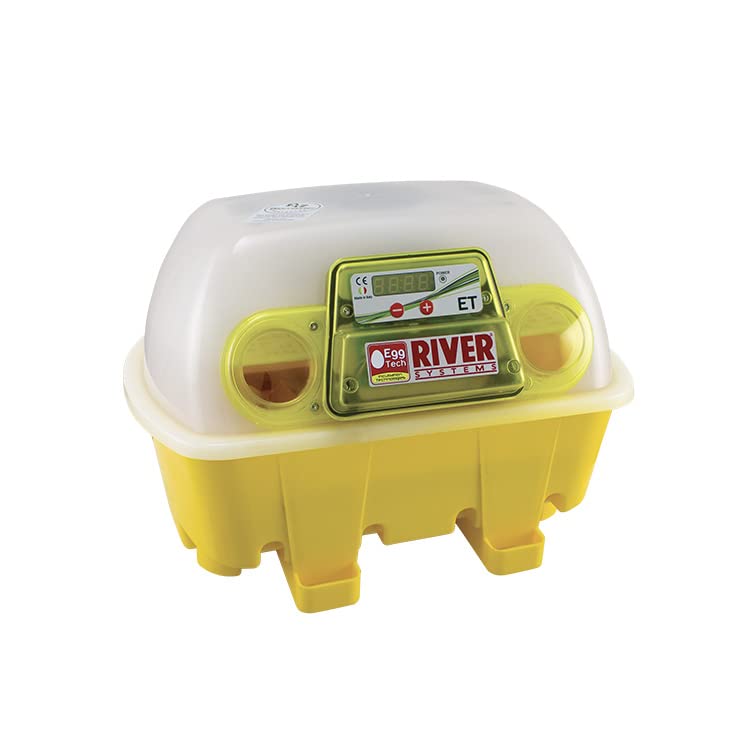 Incubadora digital semiautomática ET12 con aditivo antibacteriano Biomaster™ - River Systems - Capacidad 12 huevos de tamaño mediano o 48 pequeños
