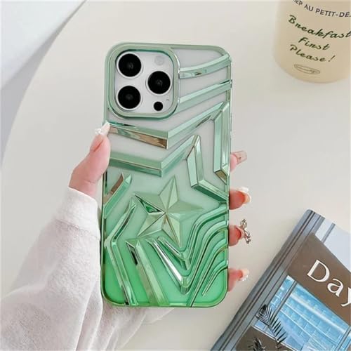 Coque iPhone 13 antichoc verte avec dégradé d'étoiles