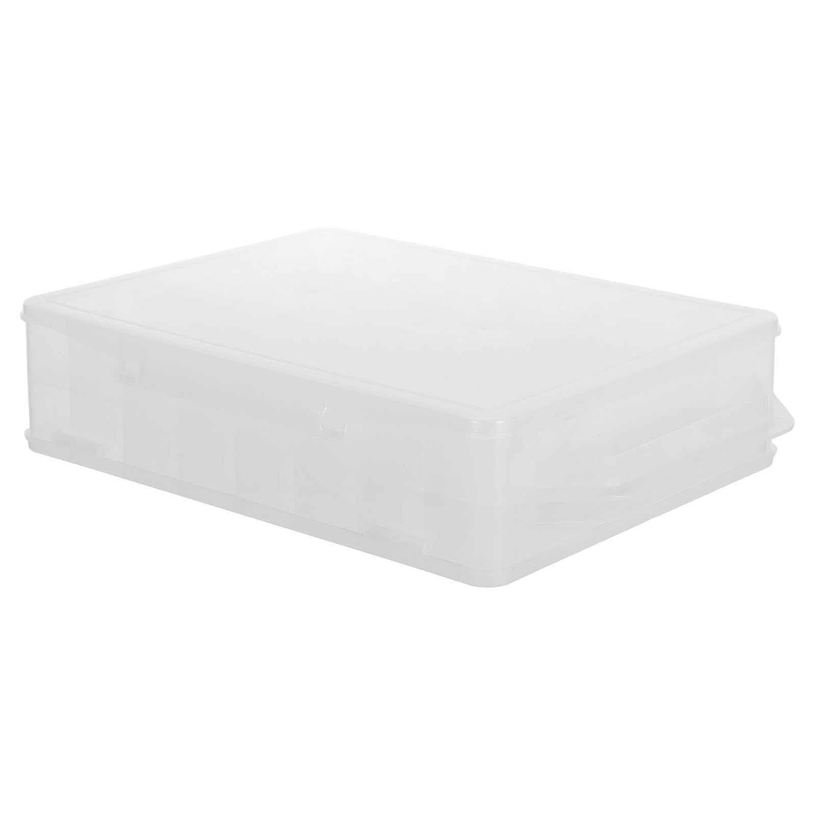 Scatola Portaoggetti Organizer Leggero in Plastica Trasparente Doppio Strato 46 Scomparti per Accessori Piccoli e Attrezzi da Pesca per Casa e Ufficio