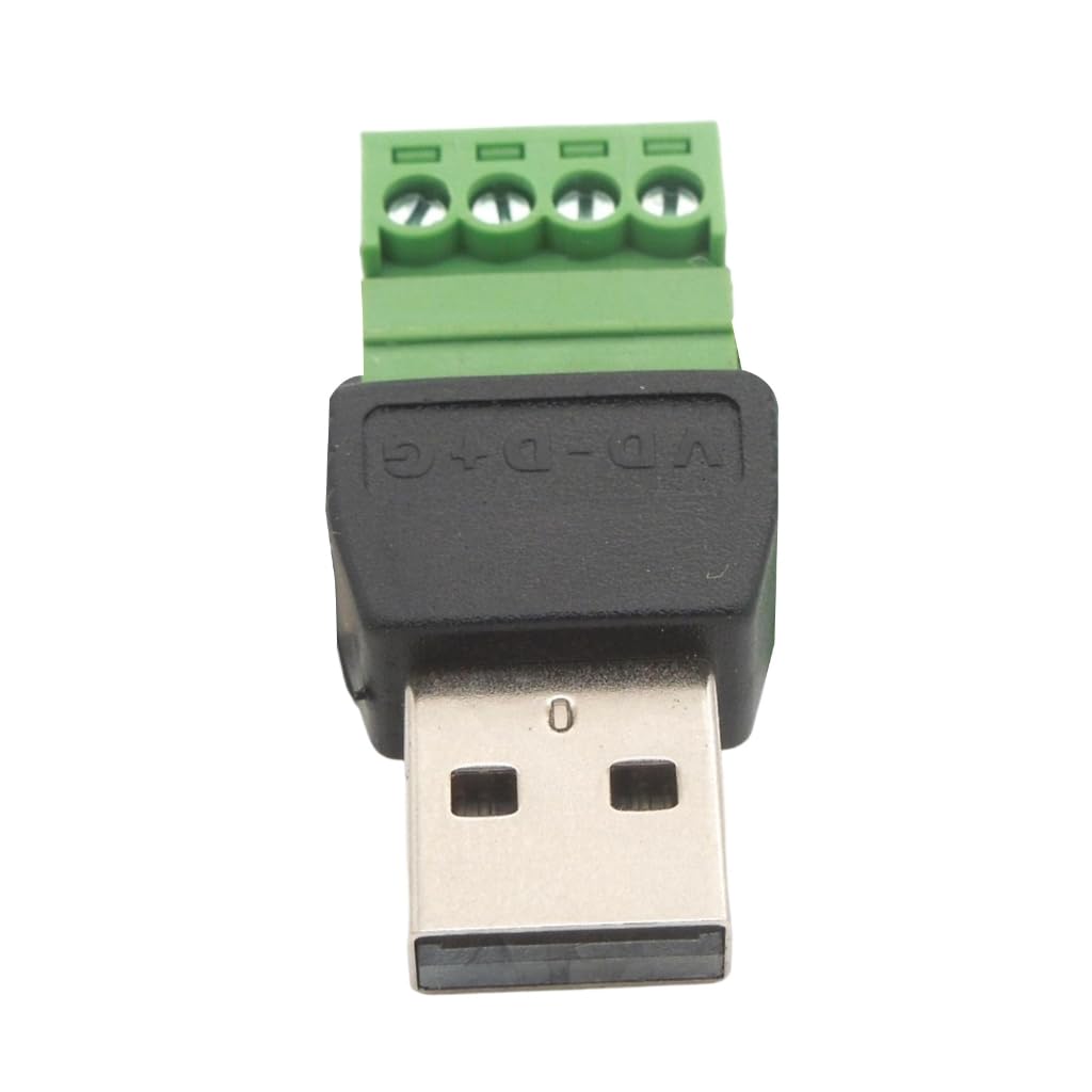 Elnwnnkc Solderless USB Connectors USB2.0 Male To Screw Terminals Converter Adapter for Projects Data Cable Repair