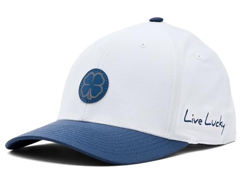 Consejos para Comprar Gorras de Moda los mejores 10. 43 Gorra Black Clover Sharp Luck 19 Blanca y Azul | Gorra de Golf para Hombre y Mujer Moda Casual y Deportiva | Estilo Cerrada Stretch Fit | Diseño Premium Live Lucky Original