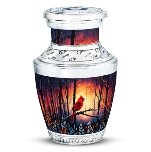 Image of Cardinal Bird Urn - Decorative Urns for Burial - Small Cremations Urns for Human Ashes Adult Female Mom - Funeral Urn - 3 Inch