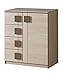 Produktbild Jugendzimmer - Kommode Elias 03, Farbe: Hellbraun / Braun - Abmessungen: 96 x 80 x 40 cm (H x B x T)