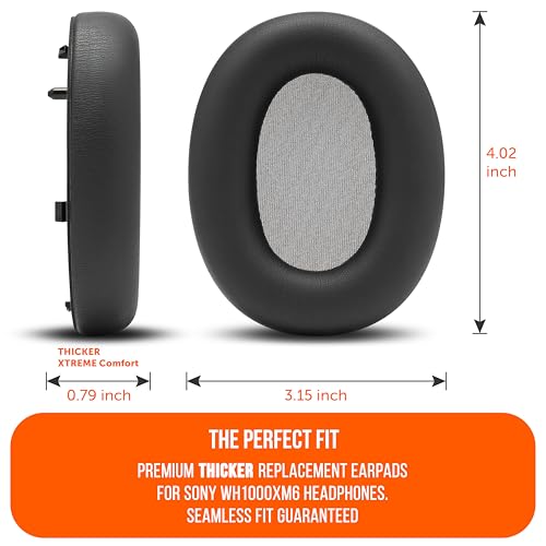 Image of WC PadZ XM6 - Premium Replacement Earpads Compatible with Sony WH-1000XM6 Headphones by Wicked Cushions | Enhanced Comfort, Durable PU Leather & Sound Isolation | Black