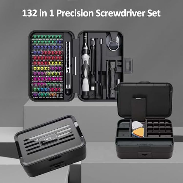 132-in-1 Micro Magnetic Screwdriver Set Mini Precision Screwdriver Set with Color-coded Identification Kit 108 Screwdrivers Bits Small Manual Screw Driver kits for Phone Computer