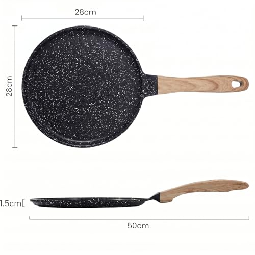 JEETEE Crepe Pfanne 28 cm, große Pfannkuchenpfanne Antihaft, Grau – Ansicht 2