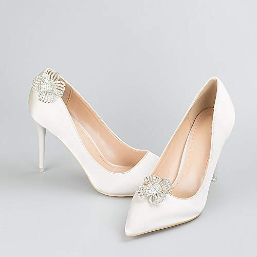 Polkar Elegant Rhinestone Crystal Metal Shoe Clips Shoe Buckle For Wedding Party Decoration (Color C) #TOP3