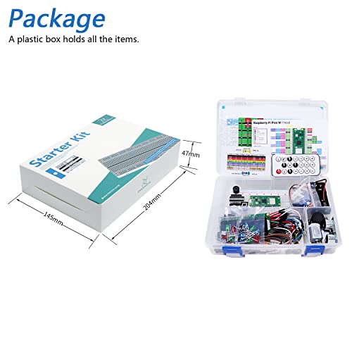 Freenove Super Starter Kit For Raspberry Pi Pico W (Included) (Compatible With Arduino Ide), 513-Page Detailed Tutorial, 177 Items, 87 Projects, Python C Java Code #TOP6