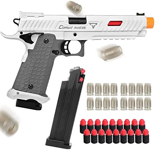 Soft Bullet Toy Gun with Shell Ejecting,Disassembled,Pull Back Action,1:1 Scale TTI 2011 Combat Master Gun,Metal Nylon Toy Pistol That Look Real for Adult,Boys Girls Ages 12+