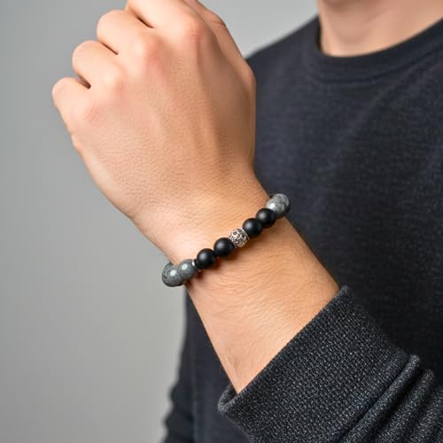 Image of THE MEN THING Natural Stone Bracelets - Adjustable Beaded Wristwear for Men & Boys (Multi-Design Collection)