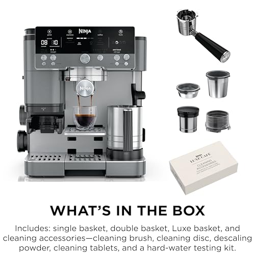 Ninja Luxe Premier on kitchen counter with cups nearby