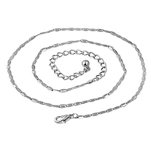 Tata Gisèle - Collar con cadena de acero inoxidable, 40 cm, ancho 2 mm Cover