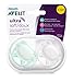 Philips AVENT Ultra Soft Pacifier, 0-6 Months, Arctic White/Green, 4 Pack, SCF214/40
