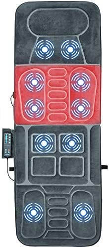 Giantex Full Body Massage Mat with Heat, Back Massage Chair Pad with 10 Vibration Motors, Auto Shut Off, Heated Massage Mattress Pad for Back Pain Relief