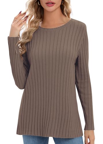 Image of Urban CoCo Women's Lightweight Crewneck Pullover Sweaters Long Sleeve Fall Knitted Sweater Tops