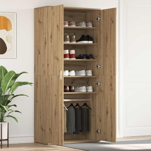 Vidaxl Armadio Per Scarpe Rovere Artigianale 80X39X180 Cm Legno Ingenerizzato - 2