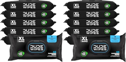 Image of DUDE Wipes Unscented Adult Flushable Wet Wipes, Sensitive Skin, 576 Count