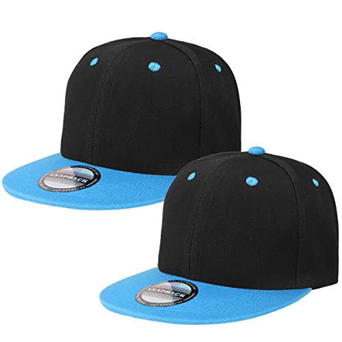 Image of Classic Snapback Hat Cap Hip Hop Style Flat Bill Blank Solid Color Adjustable Size