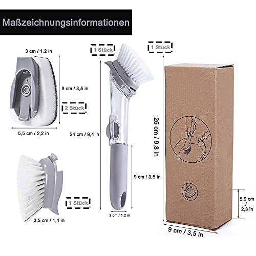 Spazzola per Lavastoviglie 4 in 1, con dosatore di...