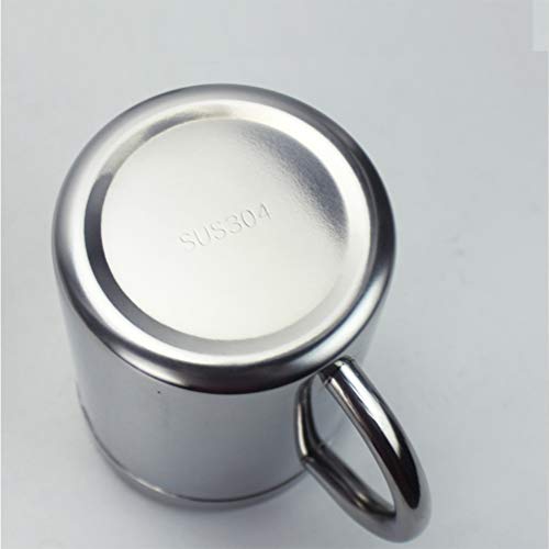 BESTONZON Taza de acero inoxidable con tapa aislante con asa para té, taza de café con doble capa calentador, acero… - Imagen 7