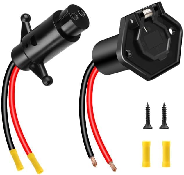 LinkstyleTrolling Motor Plug, 12-24V 8 Gauge 2-Wire Receptacle for Minn Kota Marine Boat and Kayaks, Waterproof Trolling Motor Quick Connect Socket,Heavy-Duty Male and Female Trolling Motor Connector