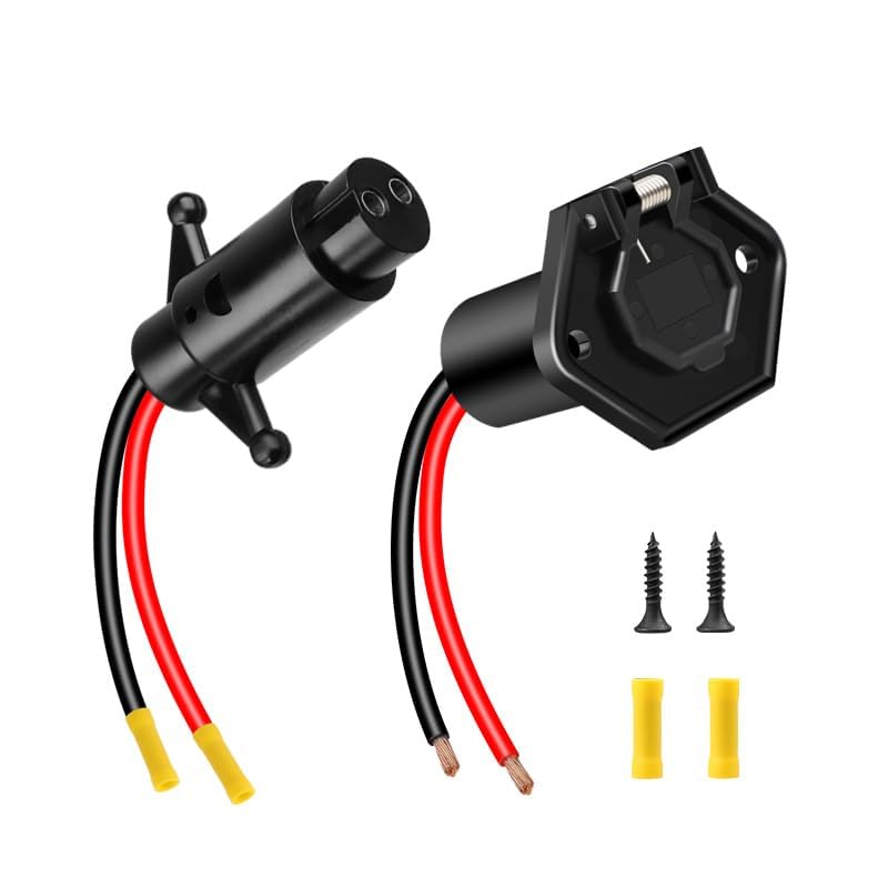 LinkstyleTrolling Motor Plug, 12-24V 8 Gauge 2-Wire Receptacle for Minn Kota Marine Boat and Kayaks, Waterproof Trolling Motor Quick Connect Socket,Heavy-Duty Male and Female Trolling Motor Connector