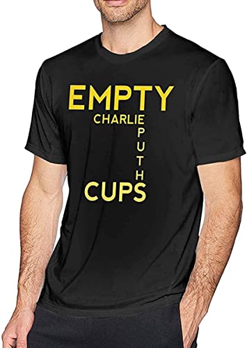 Photo de Charlie Puth T Shirt Men's Fashion Cotton Round Neck Short Sleeve Tees Black T-Shirts à Manches Courtes(Small)