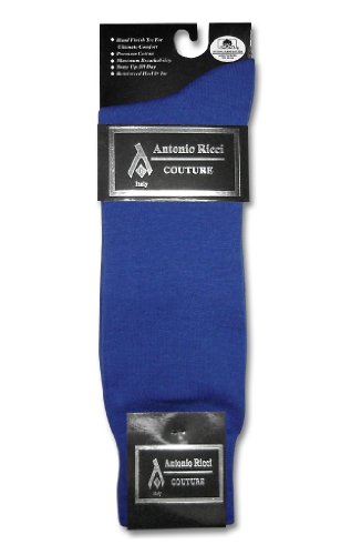1 Pair of Antonio Ricci Solid ROYAL BLUE Color Men's COTTON Dress SOCKS2