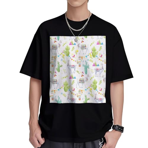 T-shirt cactus homme en coton de qualité supérieure imprimé montagne