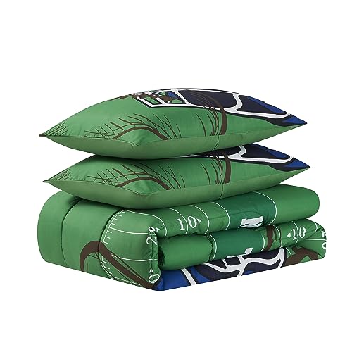 Image of Kids Bedding Set Bed in a Bag for Boys and Girls Toddlers Printed Sheet Set and Comforter, Full, Football