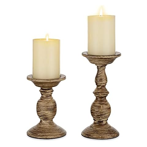 Sziqiqi Vintage Pillar Candle Holders Set Cover