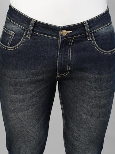 Image of Allen Cooper Slim Mid Rise Stretchable Denim Jeans for Men