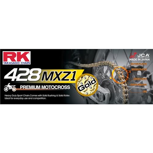 RK Racing Chain GB428MXZ1-120 Gold 120 Link Heavy Duty Racing Chain with Connecting Link